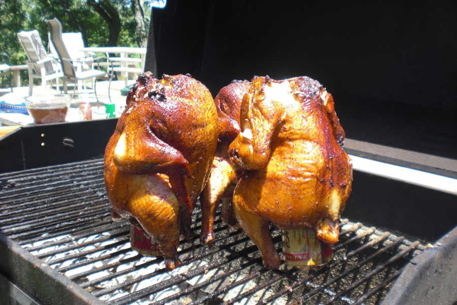Beer can chickens on the BBQ. Image credit: Insufficient Postage via flikr